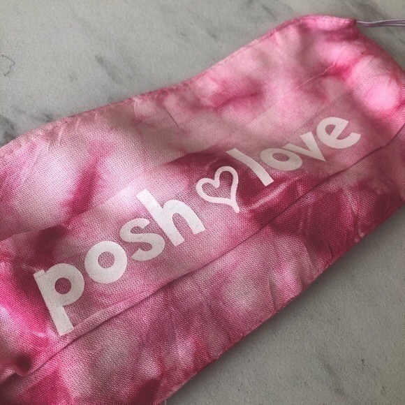 Accessories - Posh Love Tie Dye Face Mask Pink White NWT